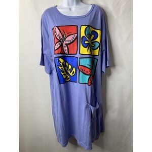 Beach Bound Womens Bathing Suit Cover Size 1X Beach Coastal Vacation Summer Y2K